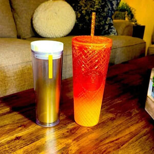 Lot of 2:  NWOT STARBUCKS Coffee Company Tumblers Cups with lids